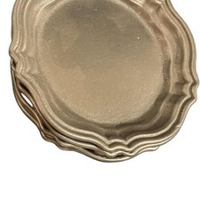 Oneida Vintage Cambridge Colonial Pewter Scalloped Coasters -6 count picture