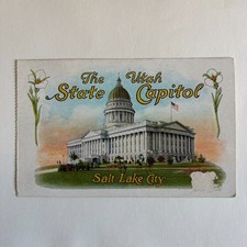 Vintage Postcard Utah State Capitol Salt Lake City Floral Souvenir Novelty picture