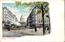 Vintage Postcard Paris France Pantheon Iconic Dome And Bustling Street Scene picture