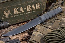 KA-BAR 1266 Modified Tanto Fixed 1095 Cro-Van steel blade w sheath Made in USA picture