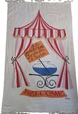 Rare Vintage 60s Lois Long Signed Beach Towel Cabana Novelty MCM Terry Cloth picture