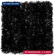 33FT Black Tinsel Garland,Halloween Metallic Tinsel Garland Twisted Hanging Garl picture
