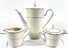 Noritake Marseille Ivory China Coffee/Teapot Creamer & Sugar Bowl #7550 Platinum picture