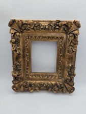 Vintage Ornate Gold Gilt Wood Picture Frame Floral Victorian Style 21” x 19” picture