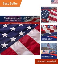 5x8 USA Flag - Embroidered Stars & Sewn Stripes, All-Weather Durable Fabric picture