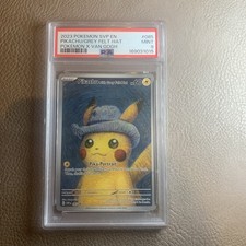 Pokémon Pikachu TCG Grey Felt Hat Van Gogh SVP085 Promo PSA 9 picture