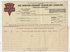 1913 BILLHEAD WICHITA KANSAS MORTON SIMMONS HARDWARE CO. picture
