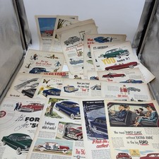 1946-53 Vintage Ford Car Magazine Ads Lot 30+ Original Advertising Prints picture