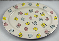 Peanuts Snoopy Easter Oval Serving Platter Tray Purple Back picture