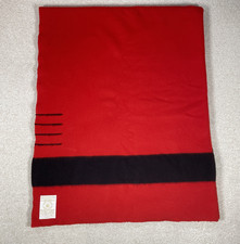 Hudson Bay 100% Wool 4 Point Blanket Red & Black 92x75 Made in England picture
