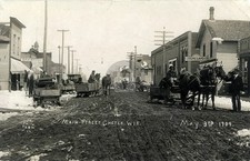Chetek WI Wisconsin 1909 Main Street RPPC Photo Postcard COPY picture