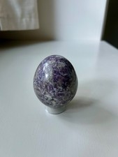 374G Natural Lepidolite Purple Mica Polished Quartz Crystal Sphere/Egg 3