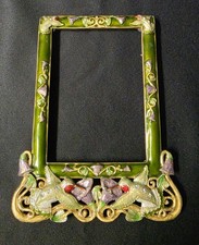 Sherborne Hummingbird Enamel Frame w/Jeweled Austrian Crystals Art Nouveau picture