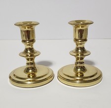 Vintage Baldwin Solid Brass Georgetown Gold Tone CandleStick Holders 4