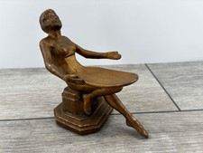 Art Deco NuArt Frankart Style Brass Nude Figure Statue Ashtray Trinket Dish picture
