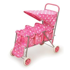 Badger Basket Triple Doll Stroller - Polka Dots picture
