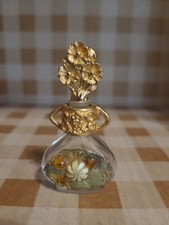 VTG ADRIAN DESIGNS 24K GP JEWELED MINI PERFUME BOTTLE 1/8 OZ EMPTY picture