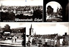 Views Erfurt Germany Featuring Petersberg Krämerbrücke Real Photo RPPC Postcard picture
