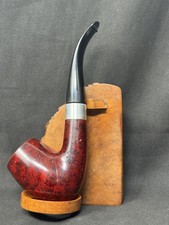 Vauen Luxus 8035 Bent Smooth Red Mottled Silver Band Estate Pipe, 1920s+ picture