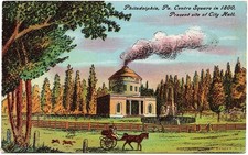 1908 Philadelphia PA Centre Square in 1800 Present Site of City Hall Postcard DB picture
