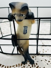 Vintage Ceramic Siamese Cat Hanging Figurine Ornament Decorative Cat Figure picture