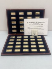 American Mint Presidents of The USA - CU/24k Gold Plated - 45 Ingot Set picture