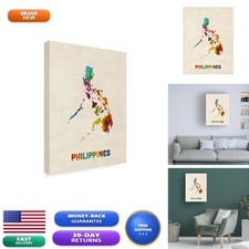 Trademark Fine Art Michael Tompsett Philippines Watercolor Map Wrapped Canvas picture