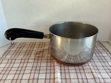 VTG 1801 Revere Ware 3 Qt Copper Bottom Stainless Saucepan/Pot Clinton ILL USA picture