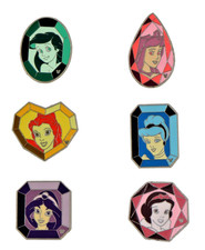 Disney Pin Set 6 Princess Gems Collection Authentic Park Trading Pins Brand New picture