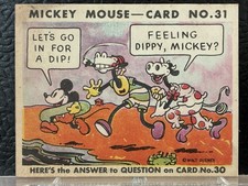 Vintage 1935 Mickey Mouse Bubble Gum  Card No. 31 Type 2 picture