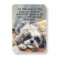 Shih Tzu Dog Magnet I'll Always Love You Graphic Watercolor Art Print 3