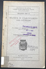 Antique 1911 USGS Bulletin 530-O Sulphur in Utah Wyoming & Colorado Mining picture