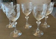 5 Fostoria Etched Daisy  Water Goblets, 146070 picture