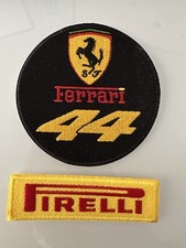 F1 2 Pack Hamilton 44 Pirelli Racing Race car  Black Patch 3” Iron On/Sew On picture