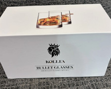 Bullet Glass Kollea .308 Whiskey Glasses Set of 2, Clear Round Glass, Guns Theme picture
