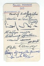 1946 Folies Bergere Paris France RARE Original Vintage autographs French picture