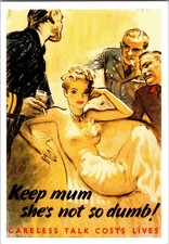 Wwii British Propaganda Keep Mum Careless Talk Costs Lives Art  Postcard picture