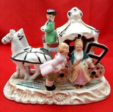 Vintage Fairyland China Horses and Carriage Figurine 