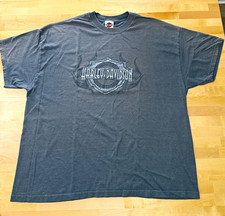 Vintage Harley Davidson T Shirt 3XL Outteridge Danville IL USA Made Faded Black picture