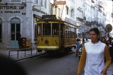 sl47 Slide 1970's Lisbon Portugal Street Scene Tramway City Life 759a picture