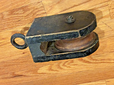 ANTIQUE WOOD BLOCK PULLEY BARN FARMHOUSE PULLEY BARN PULLEY - BEAUTIFUL picture