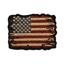 Distressed American Flag Vintage Look Patch (3.0 inch- iron on sew on MTB2) picture