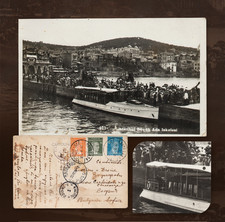 Mustafa Kemal Ataturk on Boat - Istanbul Büyük Ada Prinkipo Postcard to Bulgaria picture