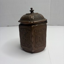 Uncommon Antique Jennings Brothers #2457 Spice Or Tobacco Container Hinged 5” picture