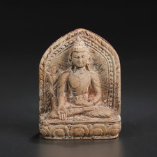 Antique Himalayan Nepalese Stone Buddha Sculpture Amulet picture
