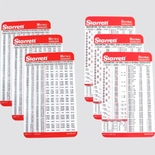 3 Sets Pocket Decimal & Metric Equivalent Starrett Chart Machinist Pocket Cards picture