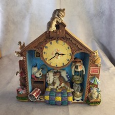 Vintage Gary Patterson Comical Cats Collector Wall Clock 1998 Tested Works picture