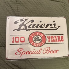 Kaiers Special Beer “1862-1962” 100 Years Tin 12”x8” picture