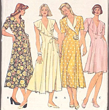 Vtg 1994 Simplicity 8975 Mock Wrap Princess Fit and Flare Dress 6-8-10 Uncut FF picture