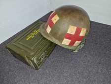 USGI WW II - Vietnam Rear Seam Swivel Bail Medic Helmet and F-Stone Liner picture